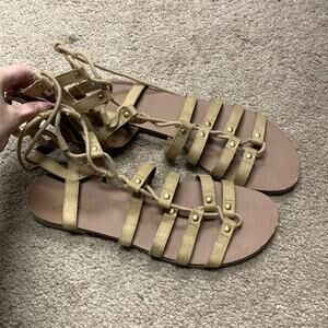 Payless Women's Tan/Beige Lace Up Sandals
